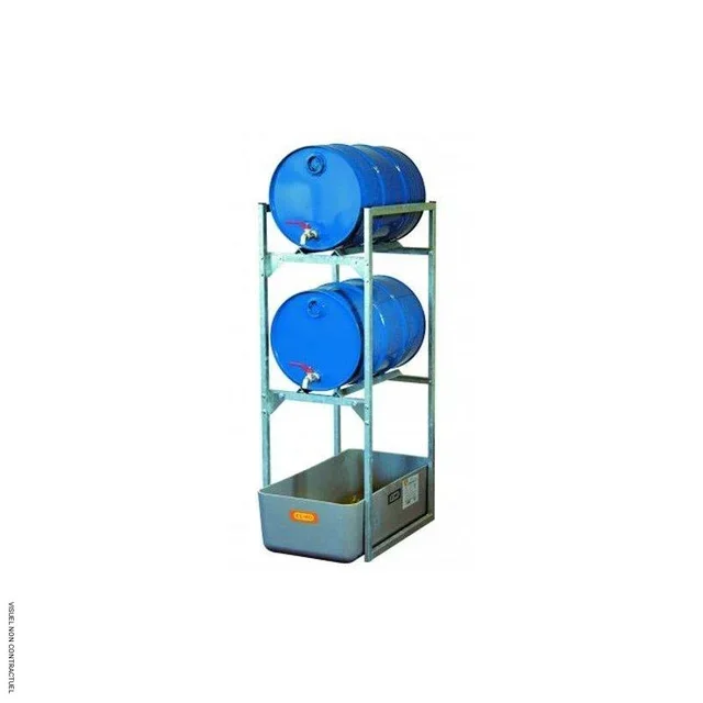 CEMO 120 Regal mit Halterungen für 2 x 60L Fässer und 65L Auffangwanne