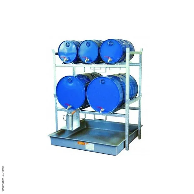 CEMO 800 Regal für 3x 60L oder 2x 220L Ölfässer verzinkter Stahl Fassregal Lagerregal