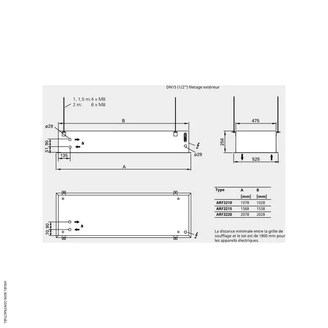 Cortina de Aire Empotrable Frico ARF3210E05 - 230V - Calefactor de Puerta