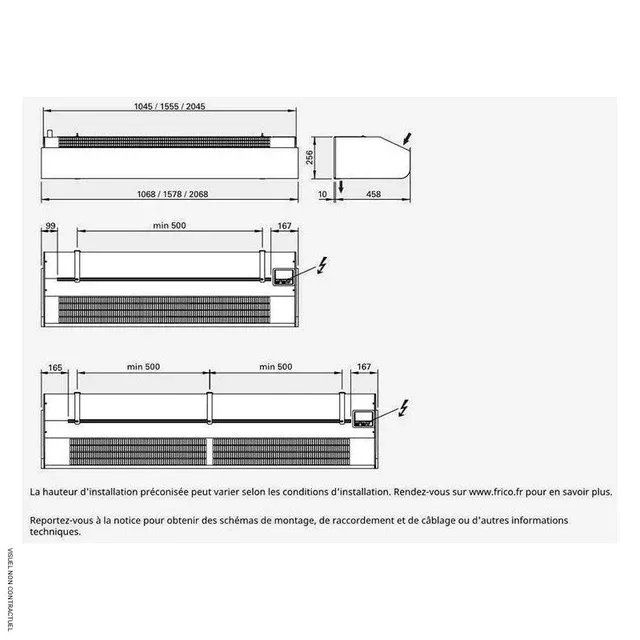 Rideau d'air horizontal Frico PAEC3215A - Chambre froide 5m