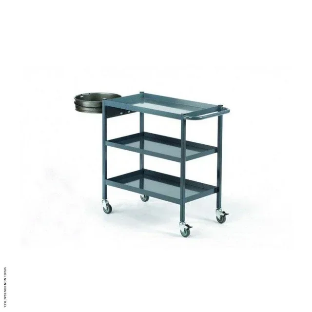 Servante atelier 3 plateaux métal avec bac déchets MANUEST 150kg