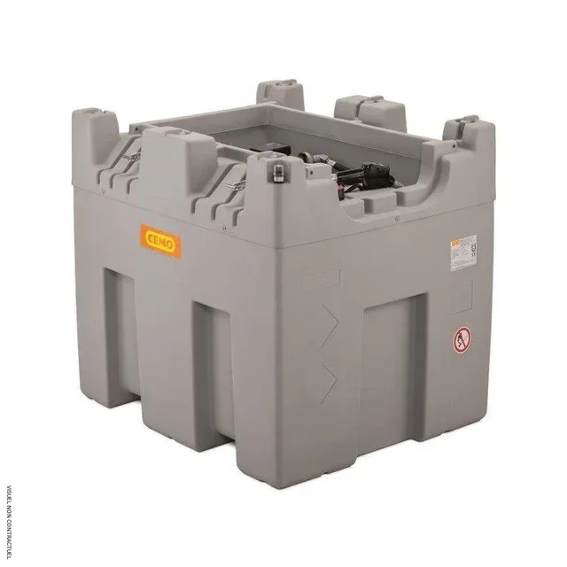 Estación de distribución de gasoil CUBE 980L Indoor CEMO sin tapa - depósito de pared doble PE 980 litros con bomba 230V y pistola automática
