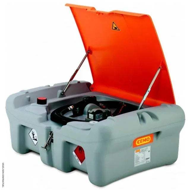 Mobiler Kraftstofftank Easy Mobil 210L Pick-Up CEMO 12V Pumpe Orangene Abdeckung